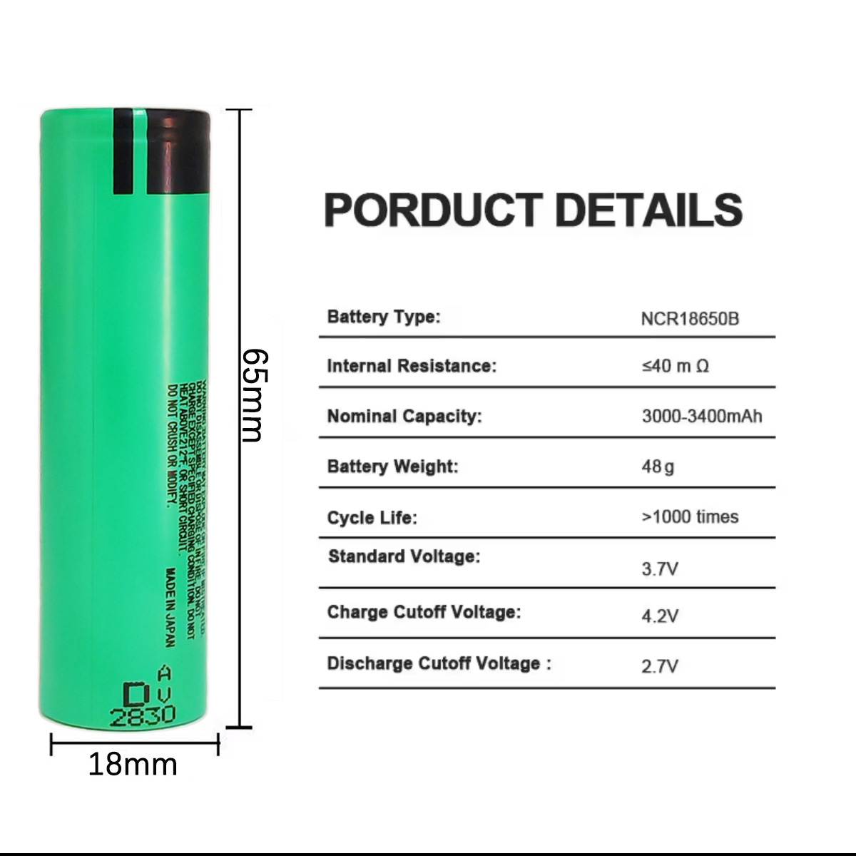 18650 Battery 3.7V 3000MAH Hig - Electronics And Gadgets Ce recension och pris