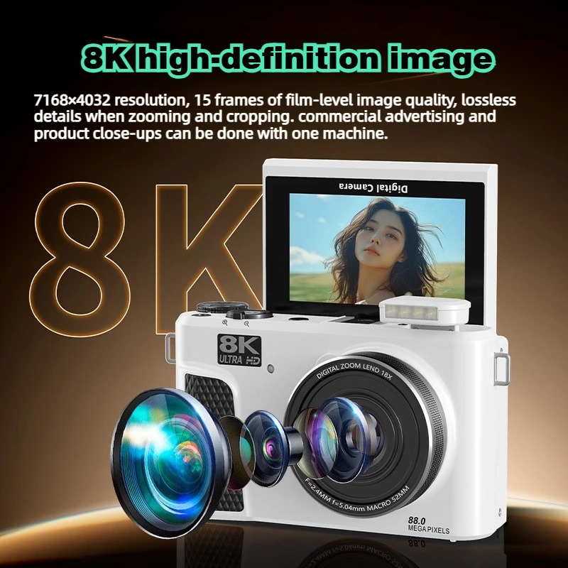 WD300 8K Digital Camera 88MP v - Electronic Gadgets For Home recension och pris