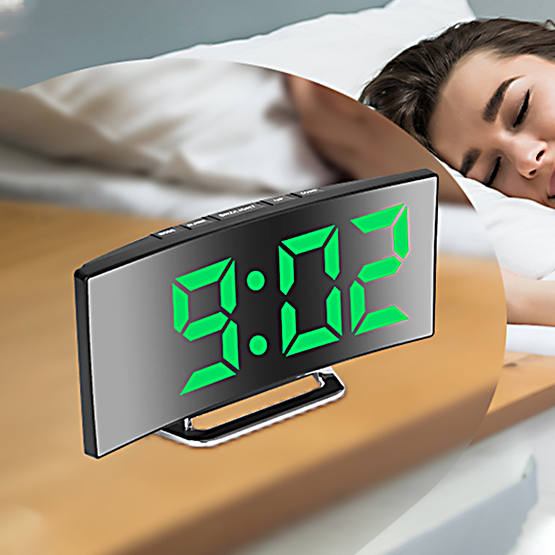 LED Digital Alarm Clock Curved - Electronic Gadgets For Home recension och pris